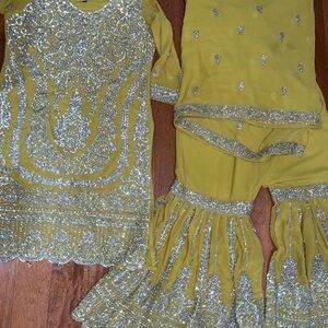 Yellow Mustard Gharara Suit